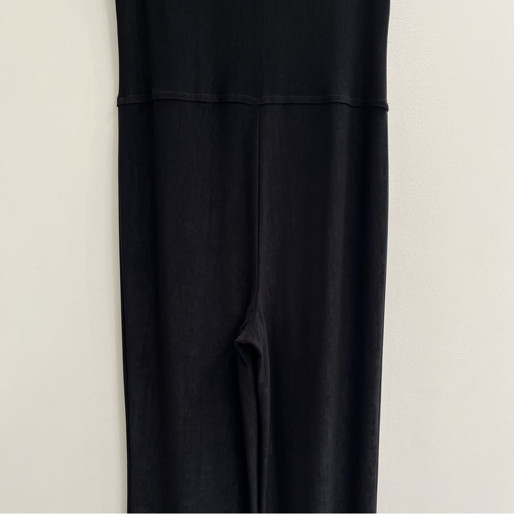 Vintage 90’s Y2K Express Tricot Black Slinky Jumpsuit Flare Leg Catsuit Stretch - Picture 8 of 11